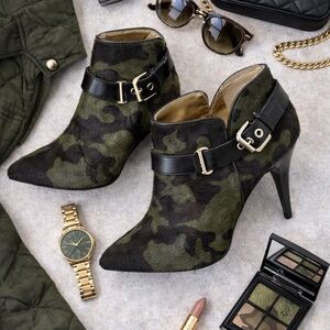 Camouflage Stiletto Ankle Boots